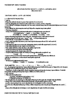 Đề cương ôn tập học kỳ I môn Hóa học Khối 12 năm 2014